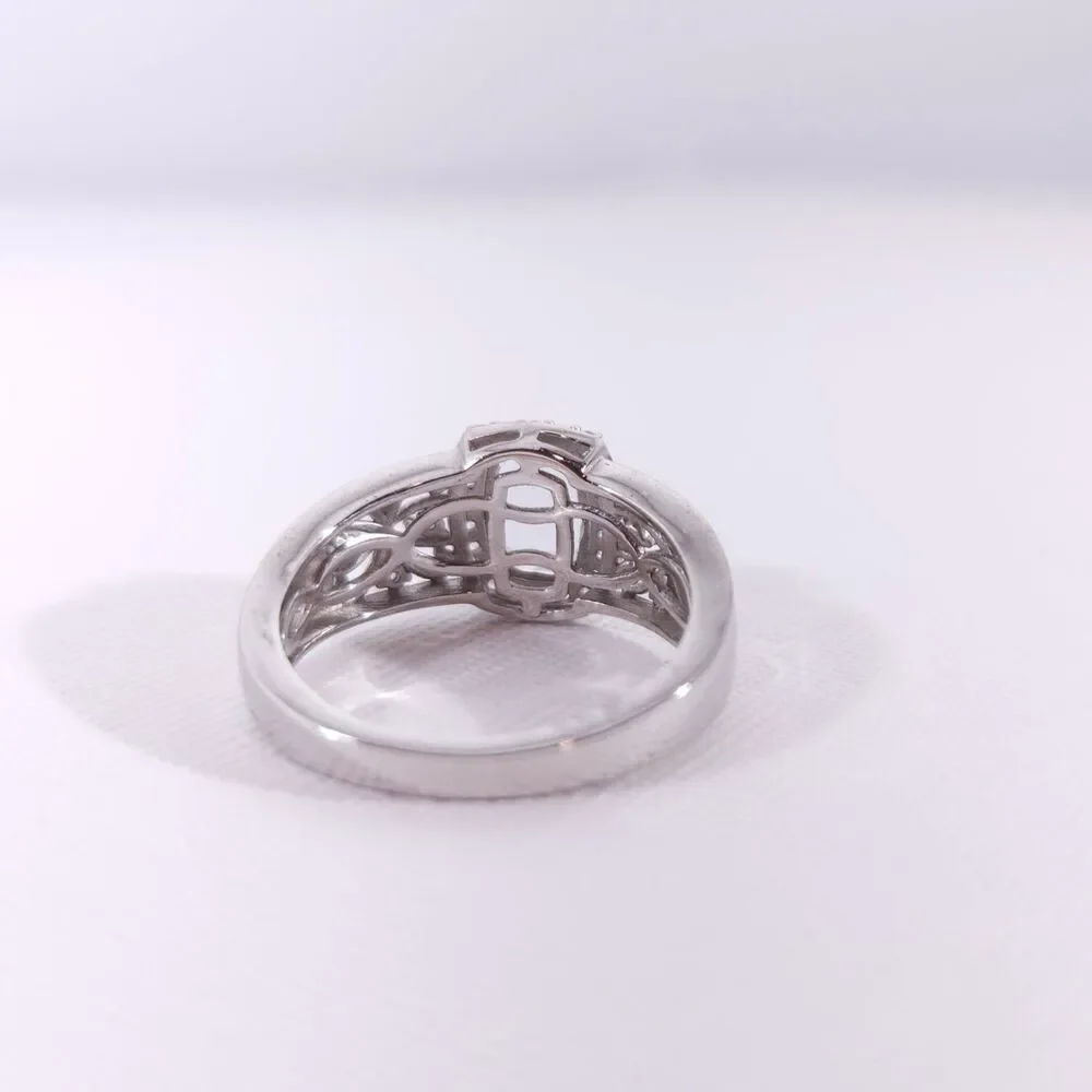 Aquamarine and Zircon Ring 1.1 Carats Size 8